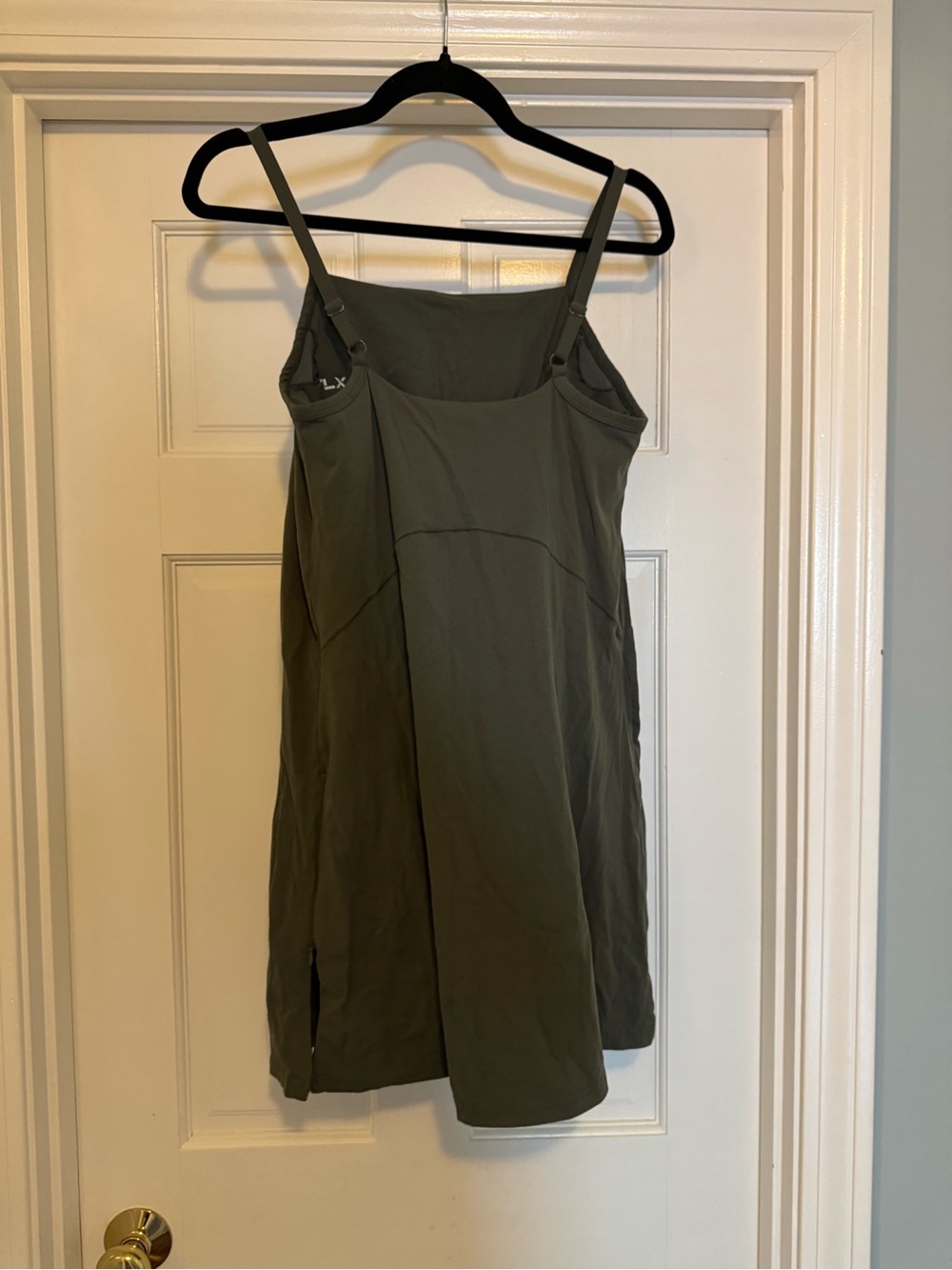 FLX Olive Green Mini Athletic Dress with Spaghetti Straps - Picture 2 of 8